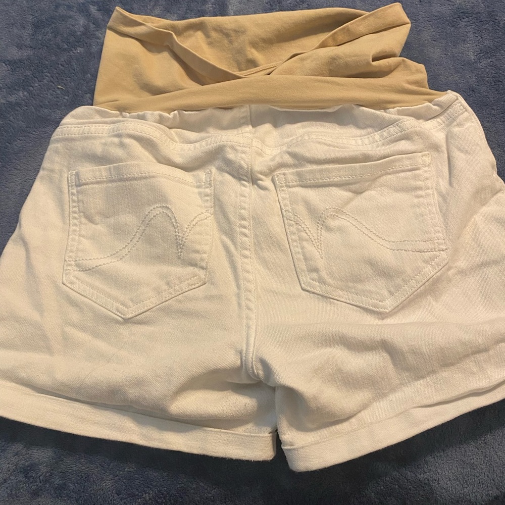 Motherhood maternity white jean shorts size xs